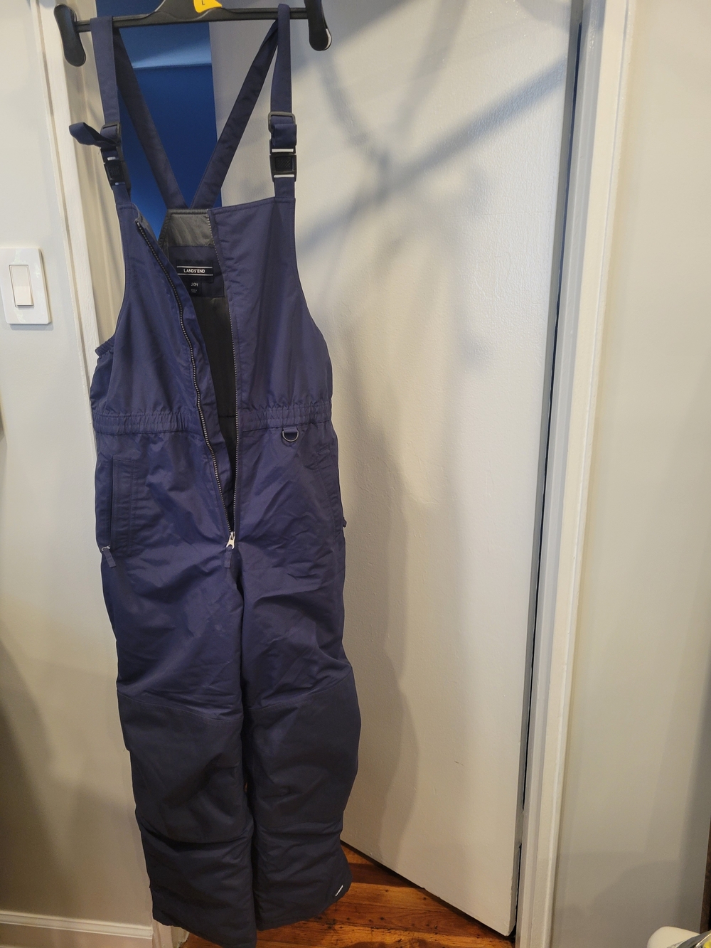 Lands' End Navy Men's Snow Bib Pants with Adjustable Straps - Picture 2 of 6
